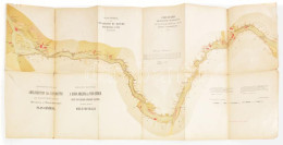 1879 A Dunán Levő Hajózási Akadályok általános Helyszínrajza Moldova és Turn-Szeverin Közt, 1:72 000, Szakadással, Javít - Sonstige & Ohne Zuordnung