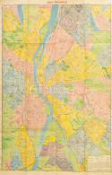 Cca 1940 Nagy Budapest Térkép Aczél Testvérek. Jó állapotban 100x70 Cm - Otros & Sin Clasificación