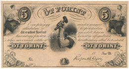 1852. 5Ft "Kossuth Bankó" Kitöltetlen, "D" T:AU Kisebb Foltok Hungary 1852. 5 Forint "D" Without Date And Serial Number  - Ohne Zuordnung