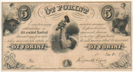 1852. 5Ft "Kossuth Bankó" Kitöltetlen, "F" T:F Szép Papír Hungary 1852. 5 Forint "F" Without Date And Serial Number C:F  - Zonder Classificatie