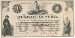 1852. 1$ "B" "Kossuth Bankó" Piros "13926" Sorszámmal T:F Tűlyukak Hungary 1852. 1 Dollar "B" "Hungarian Fund" With Red  - Ohne Zuordnung