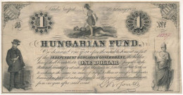 1852. 1$ "B" "Kossuth Bankó" Piros "18337" Sorszámmal T:F,VG Beszakadások, Foltok, Tűlyukak Hungary 1852. 1 Dollar "B" " - Unclassified