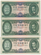 1962. 10Ft + 1969. 10Ft + 1975. 10Ft T:UNC,AU Hungary 1962. 10 Forint + 1969. 10 Forint + 1975. 10 Forint C:UNC,AU - Ohne Zuordnung