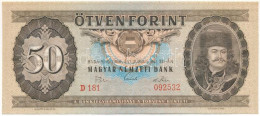 1969. 50Ft "D 181 092532" T:UNC,AU Hullámos Papír Hungary 1969. 50 Forint "D 181 092532" C:UNC,AU Wavy Paper Adamo F20 - Non Classés