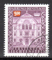 LIECHTENSTEIN, 1989 Dienstmarke Regierungsgebäude, Gestempelt - Oficial