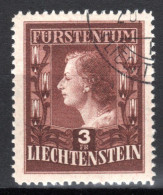 LIECHTENSTEIN, 1951 Fürstin, Farbänderung, Gestempelt - Usados