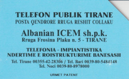 PHONE CARD ALBANIA URMET (CK1837 - Albanie