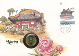 Dél-Korea 1985. 10W Cu Felbélyegzett Borítékban, Bélyegzéssel, Német Nyelvű Tájékoztatóval T:UNC South Korea 1985. 10 Wo - Unclassified