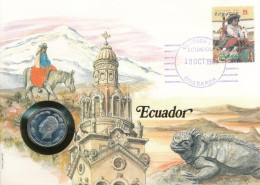 Ecuador 1985. 1S Felbélyegzett Borítékban, Bélyegzéssel, Német Nyelvű Leírással T:UNC Ecuador 1985. 1 Sucre In Envelope  - Sin Clasificación