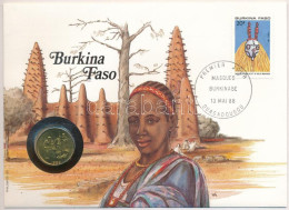Közép-afrikai Államok 1989. 10Fr Al-bronz "Burkina Faso" Felbélyegzett Borítékban, Bélyegzéssel, Német Nyelvű Leírással  - Unclassified