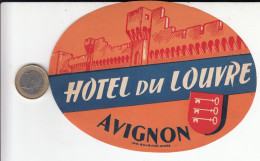 ETIQUETA - STICKER - LUGGAGE LABEL   HOTEL DU LOUVRE - AVIGNON    - FRANCE - Etiquettes D'hotels