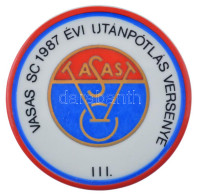 1987. "Vasas 1987 évi Utánpótlás Versenye III." Egyoldalas Hollóházi Porcelán Sport Emlékérem (62mm) T:1- - Unclassified