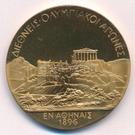 ~1996. Az 1896-os Olimpiai Díjérem Modern Aranyozott Bronz Replikája "KÓPIA" Jelzéssel (42mm) T:UNC,AU - Non Classificati