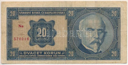 Csehszlovákia 1926. 20K "Ne 570216" T:F,VG  Czechoslovakia 1926. 20 Korun "Ne 570216" C:F,VG  Krause P#21 - Sin Clasificación