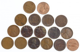 Amerikai Egyesült Államok 1909-1961. 1c "Lincoln" (17db) T:2-3 USA 1909-1961. 1 Cent "Lincoln" (17pcs) C:XF-F - Ohne Zuordnung