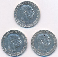 Ausztria 1914-1916. 1K Ag "Ferenc József" (3xklf) T:UNC-XF Austria 1914-1916. 1 Corona Ag "Franz Joseph" (3xdiff) C:UNC- - Zonder Classificatie