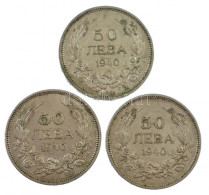 Bulgária 1940. 50L Cu-Ni "III. Borisz" (3x) T:2 Bulgaria 1940. 50 Leva Cu-Ni "Boris III" (3x) C:XF Krause KM#48 - Non Classificati