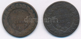 Franciaország 1795-1796. (L'An 5.) 5c Bronz (2x) A és BB Verdejelek T:F France 1795-1796 (L'An 5.) 5 Centimes Bronze (2x - Zonder Classificatie