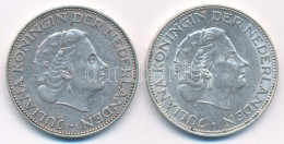 Hollandia 1961-1962. 2 1/2G Ag "Julianna" (2xklf) T:XF Patina Netherlands 1961-1962. 2 1/2 Gulden Ag "Juliana" (2xdiff)  - Sin Clasificación