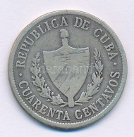 Kuba 1920. 40c Ag T:VF Patina Cuba 1920. 40 Centavos Ag C:VF Patina Krause KM#14.1 - Non Classificati