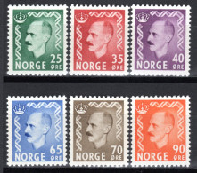 NORWEGEN, 1955 Freimarken König Haakon VII., Postfrisch ** - Neufs