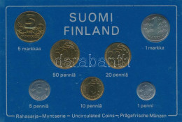 Finnország 1979. 1p-5M (7xklf) Forgalmi Sor Plasztik Tokban T:UNC Finland 1979. 1 Penni - 5 Markka (7xdiff) Coin Set In  - Non Classés