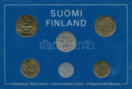 Finnország 1980. 5p-5M (6xklf) Forgalmi Sor Plasztik Tokban T:UNC  Finland 1980. 5 Pennia - 5 Markka (6xdiff) Coin Set I - Sin Clasificación