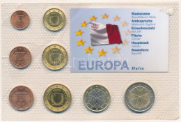 Málta 2008. 1c-2E (8xklf) "Europa" Forgalmi összeállítás Kissé Sérült Fóliatokban T:UNC,AU Malta 2008. 1 Cent - 2 Euro ( - Non Classés