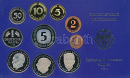 NSZK 1986D 1pf-5M (10xklf) Forgalmi Sor Műanyag Dísztokban T:PP Patina FRG 1986D 1 Pfennig - 5 Mark (10xdiff) Coin Set I - Non Classificati