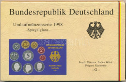 NSZK 1998G 1pf-5M (10xklf) Forgalmi Sor Műanyag és Papír Dísztokban T:PP FRG 1998F 1 Pfennig - 5 Mark (10x) Coin Set In  - Zonder Classificatie