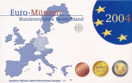 Németország 2004F 1c-2E (8xklf) Forgalmi Szett Műanyag és Papírtokban T:PP Germany 2004F 1 Cent - 2 Euro (8xdiff) Coin S - Unclassified