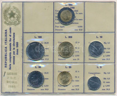 Olaszország 1986. 5L-100L (5xklf) Forgalmi Sor Fóliatokban T:UNC Italy 1986. 5 Lire - 100 Lire (5xdiff) Coin Set In Foil - Non Classificati