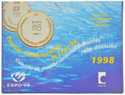 Portugália 1998. 1E-200E (7xklf) + 200E "Expo 98" Forgalmi Sor, Karton Dísztokban, Külső Tok Kissé Sérült T:BU Portugal  - Zonder Classificatie