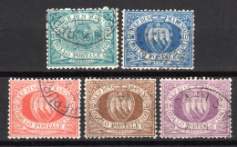 SAN MARINO, 1877 Freimarken Ziffern Und Landeswappen, Gestempelt - Gebruikt