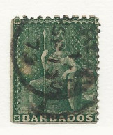 25683) Barbados 1871 Blue Green Perforated 11x16 - Barbados (...-1966)