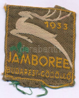 1933. "Jamboree Budapest- Gödöllő" Textil Anyagú Cserkész Felvarró (58x52mm) T:XF - Ohne Zuordnung