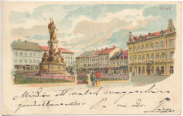 T2/T3 1899 (Vorläufer) Arad, Vértanú Szobor / Martyrs Statue. Kunstanstalt Kosmos Art Nouveau, Litho S: Geiger R. (EK) - Ohne Zuordnung