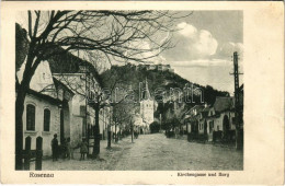 T2/T3 1924 Barcarozsnyó, Rozsnyó, Rosenau, Rasnov; Templom Utca és Vár / Kirchengasse Und Burg / Church, Street, Castle  - Unclassified