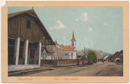 * T4 1915 Borgóprund, Borgó-Prund, Prundu Bargaului; Fő Tér, Templom / Piata Capitala / Main Square, Church (EM) - Unclassified