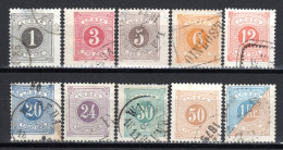 SCHWEDEN, 1877/91 Portomarken Zifferzeichnung, Gestempelt - Portomarken