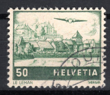 SCHWEIZ ABARTEN, 1941 Flugpost Genfersee, Weisses Dach Im Haus Rechts, Gestempelt - Variétés