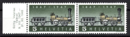 SCHWEIZ ABARTEN, 1947 Erste Dampflokomotive, Fehlende Speiche, Postfrisch ** - Variétés