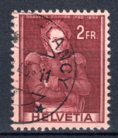 SCHWEIZ ABARTEN, 1941 2 Fr. Oberst J.Forrer, Doppelprägung Oben Und Unten, Gestempelt - Errores & Curiosidades