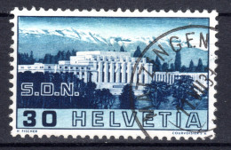 SCHWEIZ ABARTEN, 1938 30 Rp. Völkerbundpalast Mit Gebrochener Säule, Gestempelt - Variétés