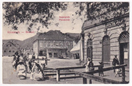 T2/T3 1917 Brassó, Kronstadt, Brasov; Porond Tér, W. Stadlmüller üzlete, Piac / Augerplatz / Piata Prundulni, Market, Sh - Ohne Zuordnung