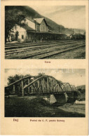 ** T2 Dés, Dej; Gara, Podul De C. F. Peste Somes / Vasútállomás, Szamos Vasúti Híd / Railway Station, Railway Bridge Ove - Ohne Zuordnung