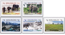 Nepal 2015 Nature Reserves Mountain Mountains Berge Elephant Buffalo Fauna National Park MNH ** - Népal