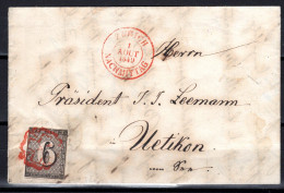 SCHWEIZ, 1846 Altschweiz Zürich 6, Auf Brief - 1843-1852 Federal & Cantonal Stamps