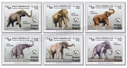 Nepal 2015 (8) Prehistoric Elephants Elephant Elephantidae Elefanten, 6v MNH ** - Népal