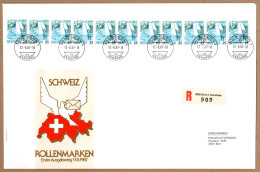 SCHWEIZ, 1987 Rollenmarken-FDC - Franqueo